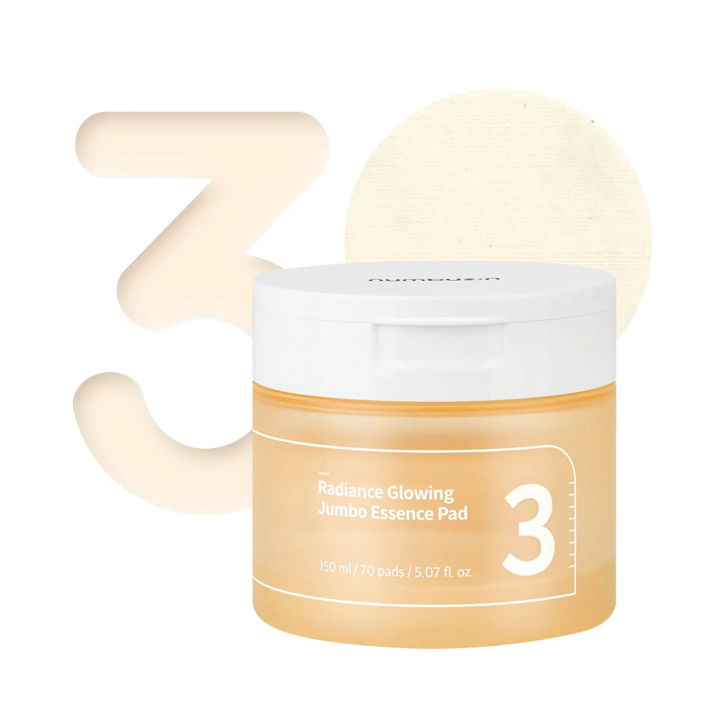 Numbuzin - No.3 Radiance Glowing Jumbo Essence Pad  (70 pads) 150ml kskincarebyan